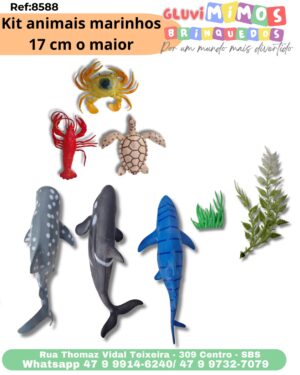 Kit animais marinhos 17 cm o maior