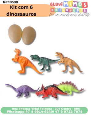 Kit com 6  dinossauros
