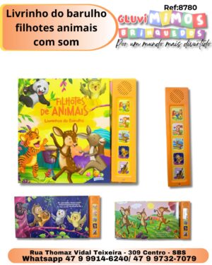 Livrinho do barulho filhotes animais com som