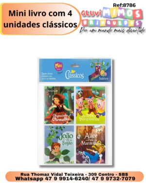 Mini livro com 4 unidades clássicos