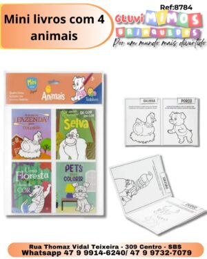 Mini livros com 4 animais