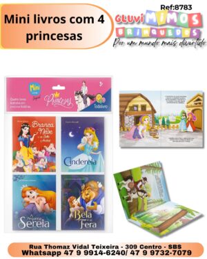 mini livros com 4 princesas
