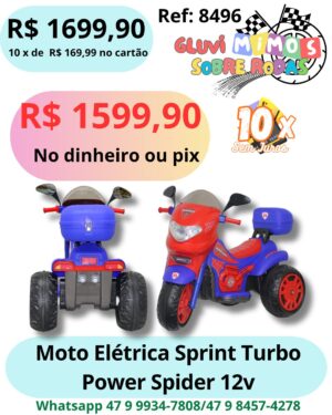 Moto Elétrica Sprint Turbo Power Spider 12v