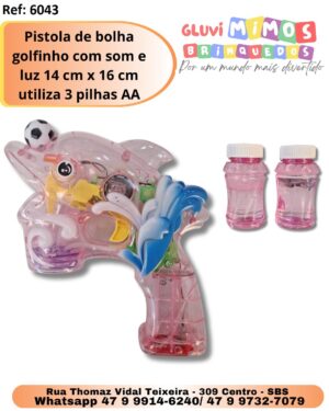 Pistola de bolha golfinho com som e luz