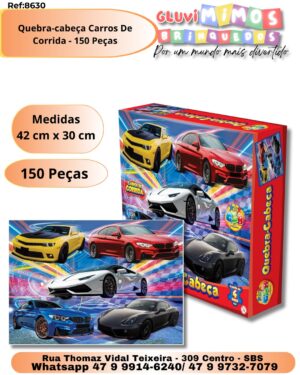 Quebra-cabeça Carros De Corrida - 150 Peças