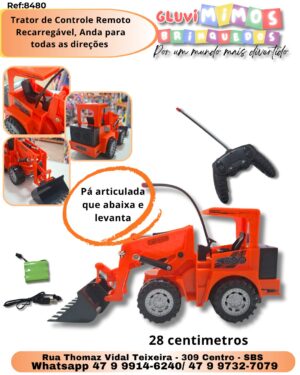 Trator de Controle Remoto Recarregável, Anda para todas as direções