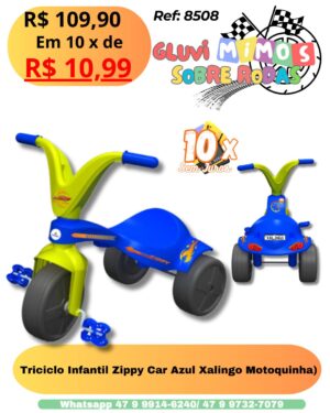 Triciclo Infantil Zippy Car Azul Xalingo Motoquinha