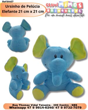 Ursinho de Pelúcia  Elefante 21 cm x 21 cm