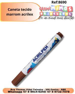 Caneta tecido marrom acrilex