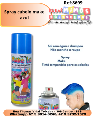 Spray cabelo make azul
