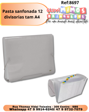 Pasta sanfonada 12 divisórias tam A4
