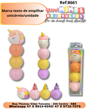 Marca texto de empilhar unicórnio/unidade