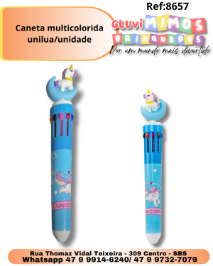 Caneta multicolorida unilua/unidade