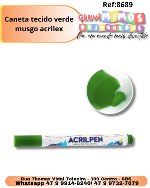 Caneta tecido verde musgo acrilex