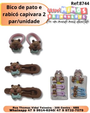 Bico de pato e rabicó capivara 2 par/unidade