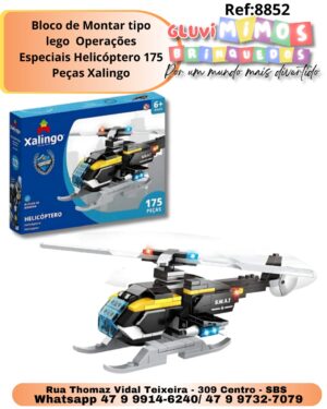 Bloco de Montar tipo lego  Operações Especiais Helicóptero 175 Peças Xalingo