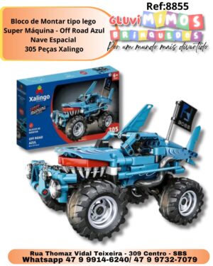 Bloco de Montar tipo lego  Super Máquina - Off Road Azul Nave Espacial  305 Peças Xalingo