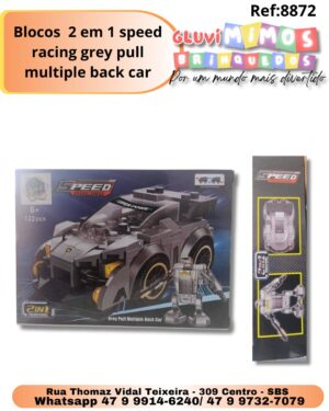 Blocos  2 em 1 city yellow racing car 118 pçs