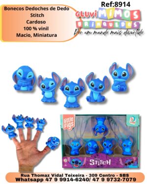 Bonecos Dedoches de Dedo  Stitch Cardoso  100 % vinil  Macio, Miniatura