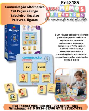 Comunicação Alternativa 120 Peças Xalingo  Tabuleiro, Encaixe Palavras, figuras