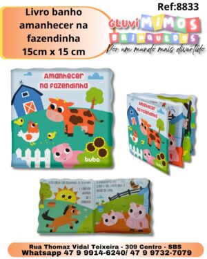 Livro banho amanhecer na fazendinha 15cm x 15 cm