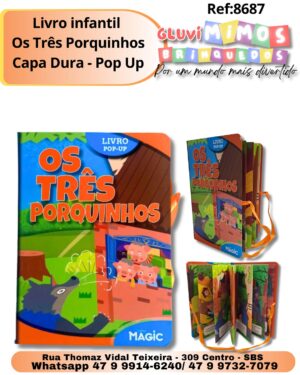 Livro infantil  Os Três Porquinhos Capa Dura - Pop Up