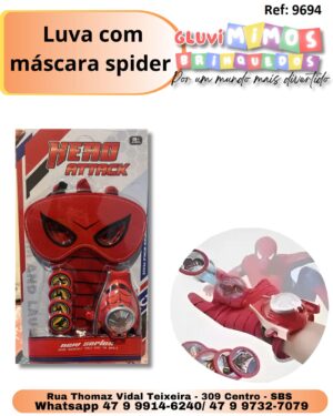Luva com máscara spider aranha