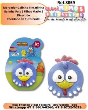 Mordedor Galinha Pintadinha Galinha Pais E Filhos Macio E Divertido Cheirinho de Tutti-Frutti