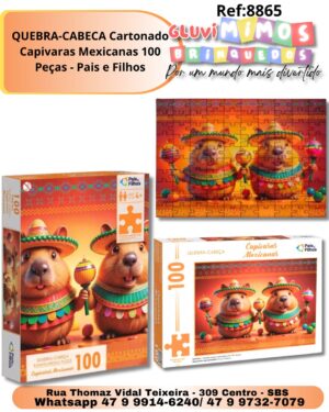 QUEBRA-CABECA Cartonado Capivaras Mexicanas 100 Peças - Pais e Filhos