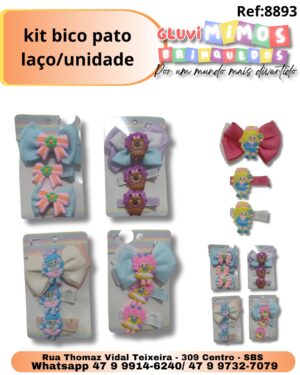 kit bico pato laço/unidade