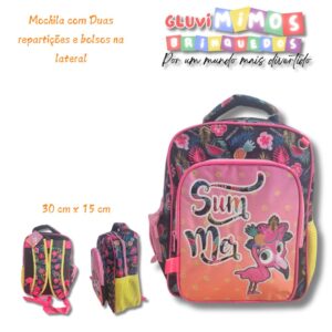 Mochila com Duas repartições e bolsos na lateral