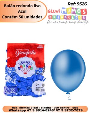 Balão redondo liso Azul Contém 50 unidades