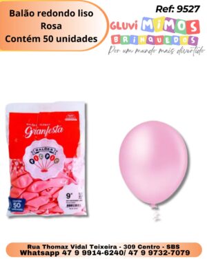 Balão redondo liso Rosa Contém 50 unidades