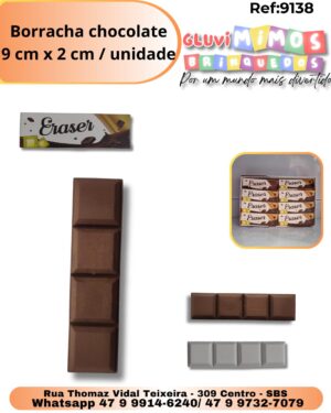 Borracha chocolate 9 cm x 2 cm / unidade