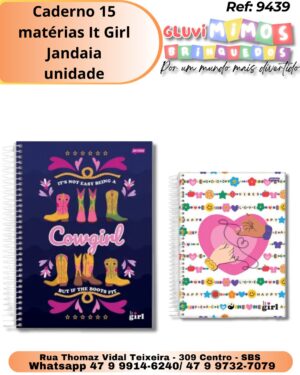 Caderno 15 matérias It Girl Jandaia/ unidade