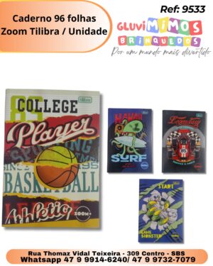 Caderno 96 folhas Zoom Tilibra / Unidade