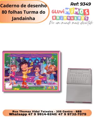 Caderno de desenho  80 folhas Turma do Jandainha