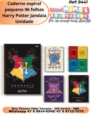 Caderno espiral pequeno 96 folhas Harry Potter Jandaia/ Unidade