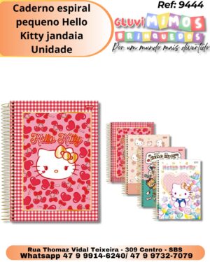 Caderno espiral pequeno Hello Kitty jandaia/ Unidade