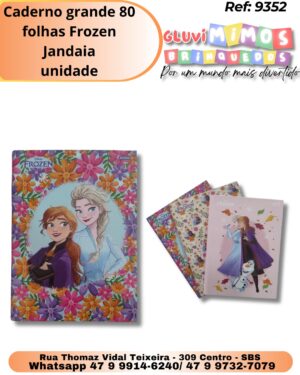 Caderno grande 80 folhas Frozen Jandaia/ unidade