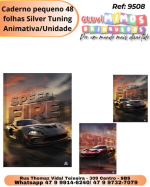 Caderno pequeno 48 folhas Silver Tuning Animativa/Unidade