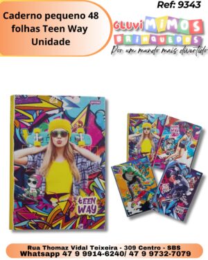 Caderno pequeno 48 folhas Teen Way/ Unidade