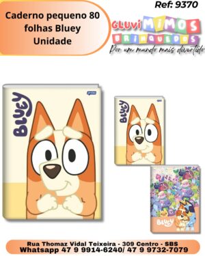 Caderno pequeno 80 folhas Bluey/ Unidade