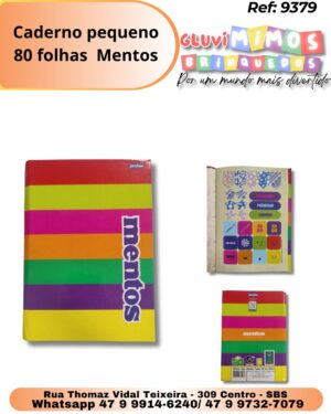 Caderno pequeno  80 folhas  Mentos