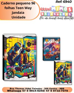 Caderno pequeno 96 folhas Teen Way Jandaia/  Unidade