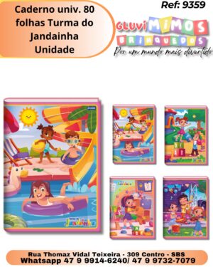 Caderno univ. 80 folhas Turma do Jandainha/ Unidade