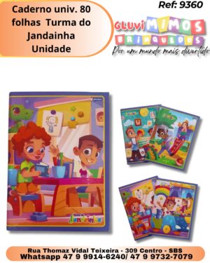 Caderno univ. 80 folhas  Turma do Jandainha/ Unidade