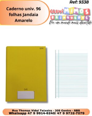 Caderno univ. 96 folhas Jandaia Amarelo