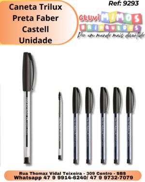 Caneta Trilux Preta Faber Castell/ Unidade