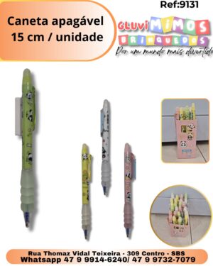 Caneta apagável  15 cm  unidade